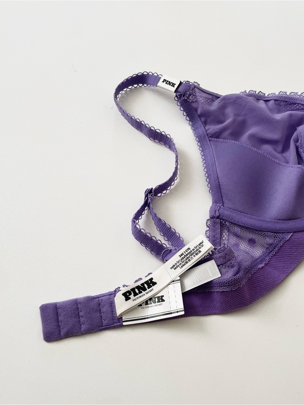 PINK Victoria's Secret Wink Unlined Plunge Bra in Wysteria Purple Size 34C - Picture 6 of 6